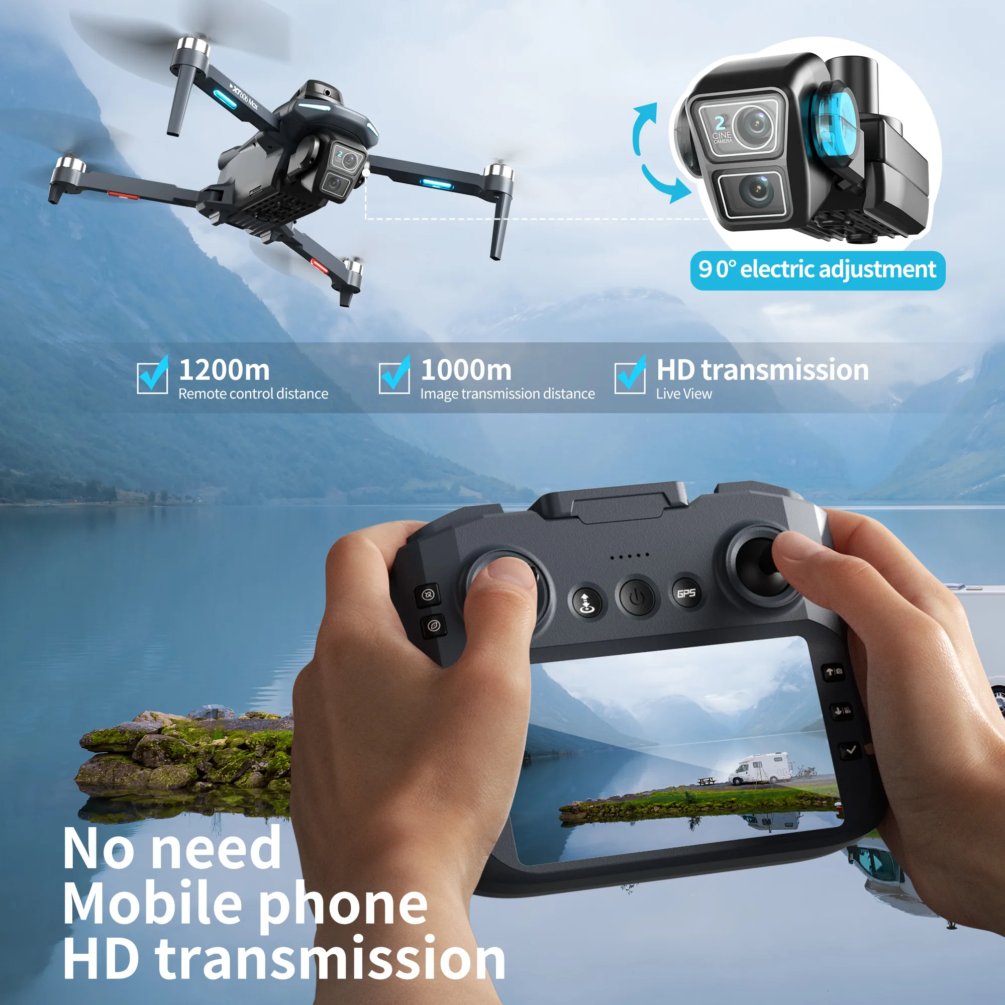 Lenovo XT606 Drone Professiona - Drone Camera Thermal ulasan dan harga