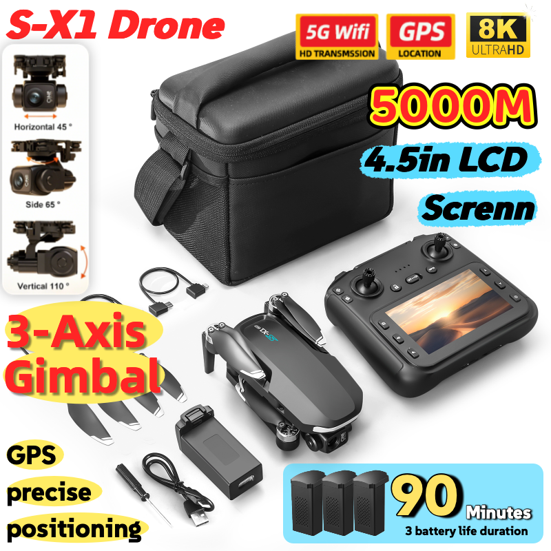 S-X1 MAX GPS Drone with 3-Axis - Drone Camera Thermal ulasan dan harga