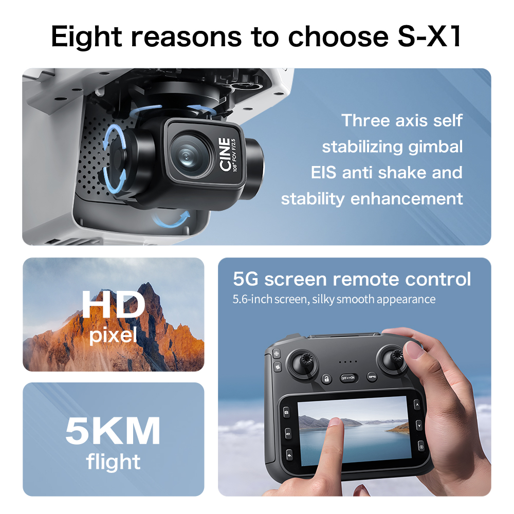 S-X1 MAX GPS Drone with 3-Axis - Drone Camera Thermal ulasan dan harga