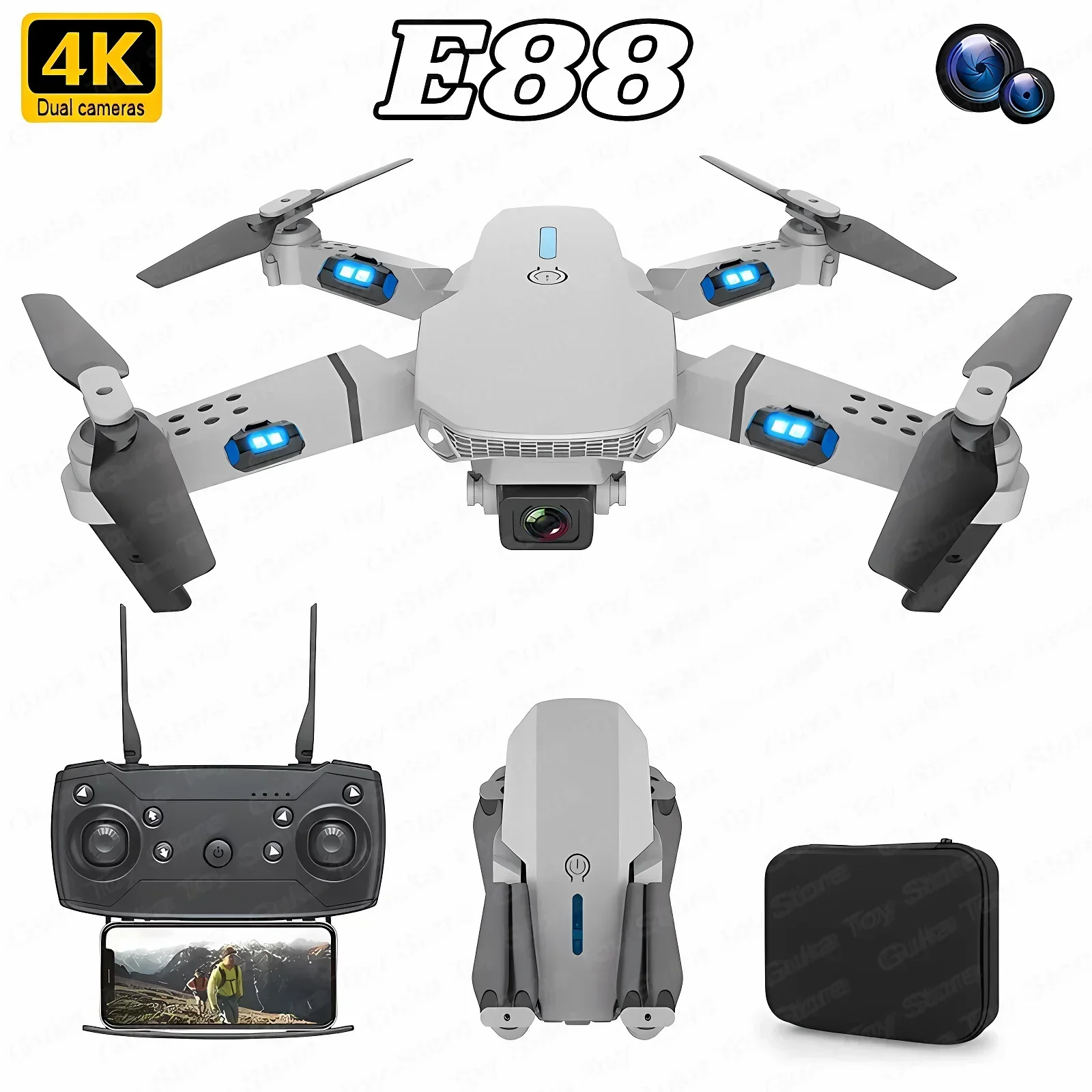 E88 Pro WIFI FPV Drone Wide An - Drone Camera Night Vision ulasan dan harga